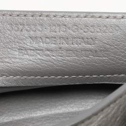 Pre Owned Balenciaga Grey Leather Mini Papier A4 Zip Around Bag