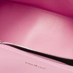 Balenciaga Pink Croc Embossed Leather Small Hourglass Top Handle Bag