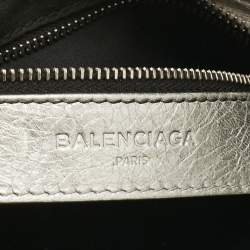 Pre Owned Balenciaga Silver Leather Mini Classic City Bag