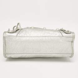 Pre Owned Balenciaga Silver Leather Mini Classic City Bag