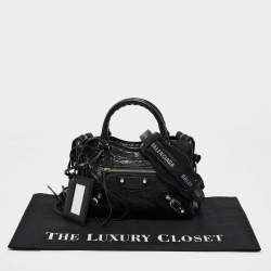 Balenciaga Black Leather Mini Classic City Bag