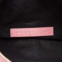 Balenciaga Pink Croc Embossed Leather Small Le Cagole Shoulder Bag