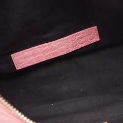 Balenciaga Pink Croc Embossed Leather Small Le Cagole Shoulder Bag