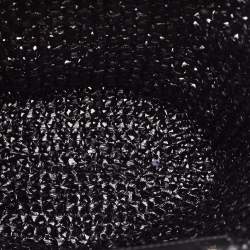 Pre Owned Balenciaga Black Raffia Effect Small Le Cagole Panier Tote