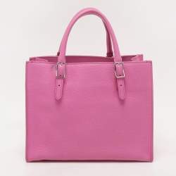 Balenciaga Pink Leather Mini Metallic Edge Papier A4 Tote
