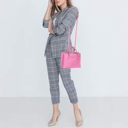 Balenciaga Pink Leather Mini Metallic Edge Papier A4 Tote