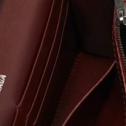 Balenciaga Red/Black Python Embossed Leather Hourglass Wallet on Chain