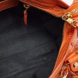 مملوكة مسبقًا Balenciaga Orange Leather Mini GH Classic City Bag
