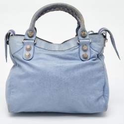 Balenciaga Light Blue Leather GSH Velo Tote