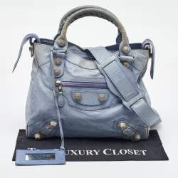 Balenciaga Light Blue Leather GSH Velo Tote