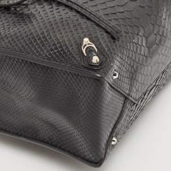 Balenciaga Black Python Mini Papier A4 Tote