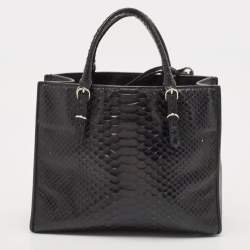 Balenciaga Black Python Mini Papier A4 Tote