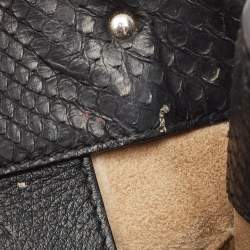 Balenciaga Black Python Mini Papier A4 Tote