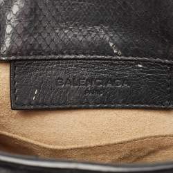 Balenciaga Black Python Mini Papier A4 Tote
