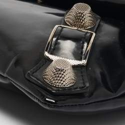 Pre Owned Balenciaga Black Patent Leather GSH Classic Envelope Clutch