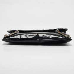 Pre Owned Balenciaga Black Patent Leather GSH Classic Envelope Clutch