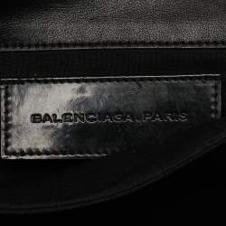 Pre Owned Balenciaga Black Patent Leather GSH Classic Envelope Clutch