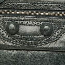 Pre Owned Balenciaga Moss Green Leather Classic Giant Envelope Clutch