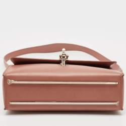 Pre Owned Balenciaga Old Rose Leather Trapeze Million Top Handle Bag