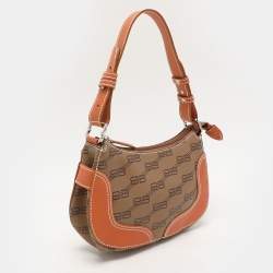 Balenciaga Tan/Brown BB Coated Canvas and Leather Shoulder Bag