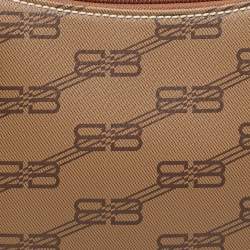 Balenciaga Tan/Brown BB Coated Canvas and Leather Shoulder Bag