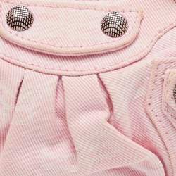 Balenciaga Light Pink BB Monogram Denim Mini Le Cagole Shoulder Bag