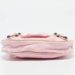 Balenciaga Light Pink BB Monogram Denim Mini Le Cagole Shoulder Bag