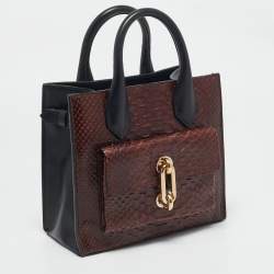 Balenciaga Brown/Black Python and Leather Mini Maillon All Afternoon Tote