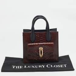 Balenciaga Brown/Black Python and Leather Mini Maillon All Afternoon Tote