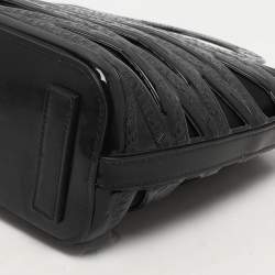 Balenciaga Black Logo Embossed PVC Small Neo Basket Tote