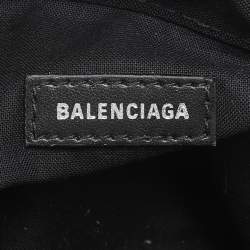 Balenciaga Black Logo Embossed PVC Small Neo Basket Tote