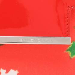 Pre Owned Balenciaga Multicolor Patent Leather and Floral Print Satin Clutch