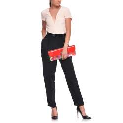 Pre Owned Balenciaga Multicolor Patent Leather and Floral Print Satin Clutch