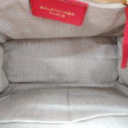 Pre Owned Balenciaga Red Leather Padlock Mini All Afternoon bag