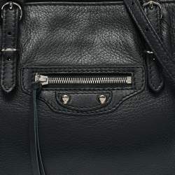 Pre Owned Balenciaga Black Leather Mini Papier A4 Tote