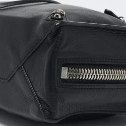 Pre Owned Balenciaga Black Leather Mini Papier A4 Tote