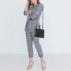 Pre Owned Balenciaga Black Leather Mini Papier A4 Tote