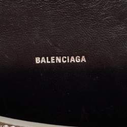 Balenciaga Silver Suede and Crystals XS Hourglass Top Handle Bag