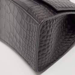 Balenciaga Grey Ombre Leather Small Hourglass Top Handle Bag
