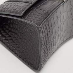 Balenciaga Grey Ombre Leather Small Hourglass Top Handle Bag