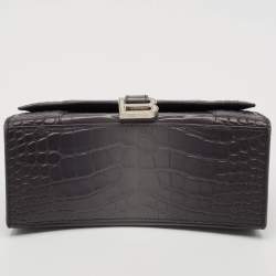 Balenciaga Grey Ombre Leather Small Hourglass Top Handle Bag
