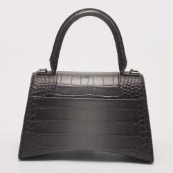 Balenciaga Grey Ombre Leather Small Hourglass Top Handle Bag