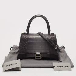 Balenciaga Grey Ombre Leather Small Hourglass Top Handle Bag