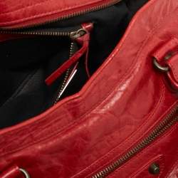 Pre Owned Balenciaga Red Leather RH Classic City Bag