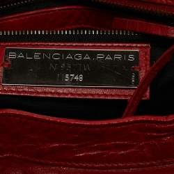 Pre Owned Balenciaga Red Leather RH Classic City Bag
