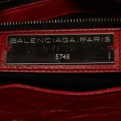 Pre Owned Balenciaga Red Leather RH Classic City Bag