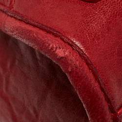 Pre Owned Balenciaga Red Leather RH Classic City Bag