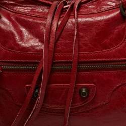 Pre Owned Balenciaga Red Leather RH Classic City Bag