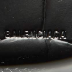 Balenciaga Black Croc Embossed Leather Neo Classic Nano City Bag