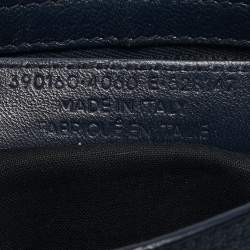 Pre Owned Balenciaga Navy Blue Leather Mini Metallic Edge City Tote